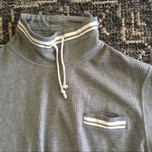 vintage waffled mock neck sweatshirt